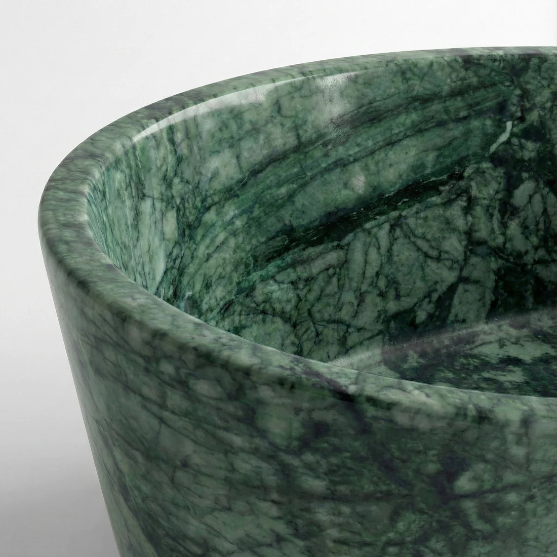 Green Guatemala Marble Freestanding Bathtub - Tapered - Image 4
