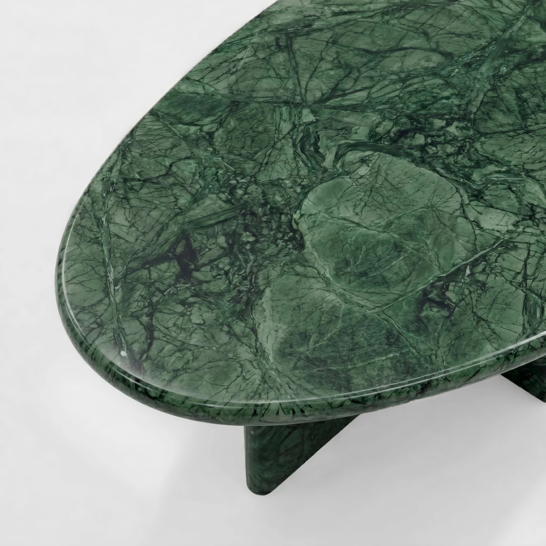 Green Guatemala Marble Coffee Table - Pebble - Image 3