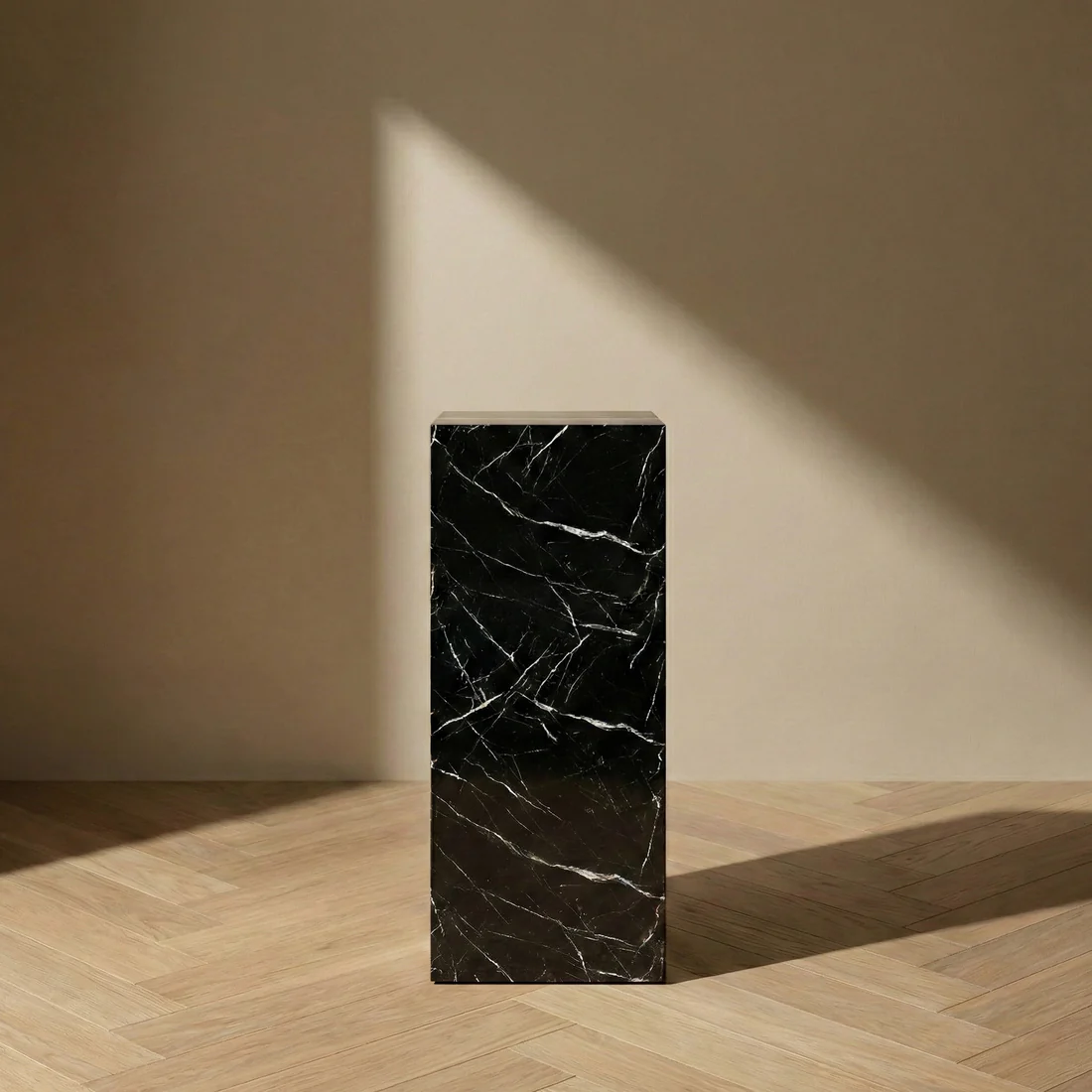 Nero Marquina Marble Pedestal Stand