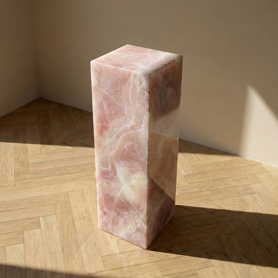 Pink Onyx Pedestal Stand - Image 3