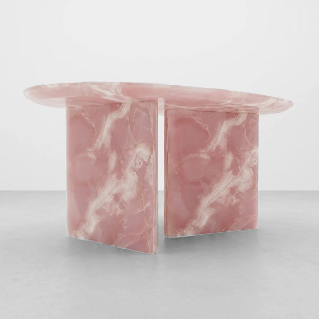 Pink Onyx Marble Coffee Table - Pebble - Image 4