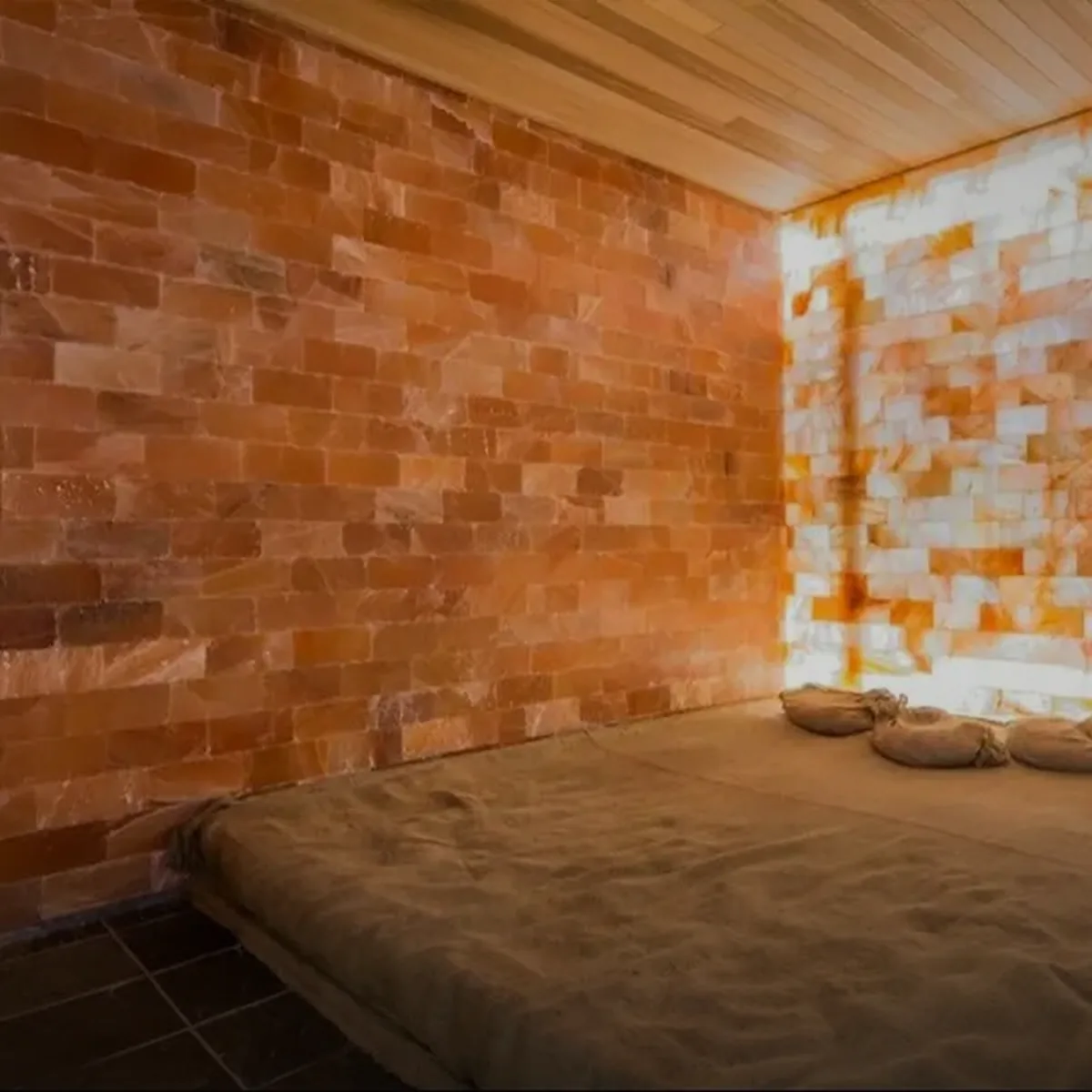 Himalayan salt brick room