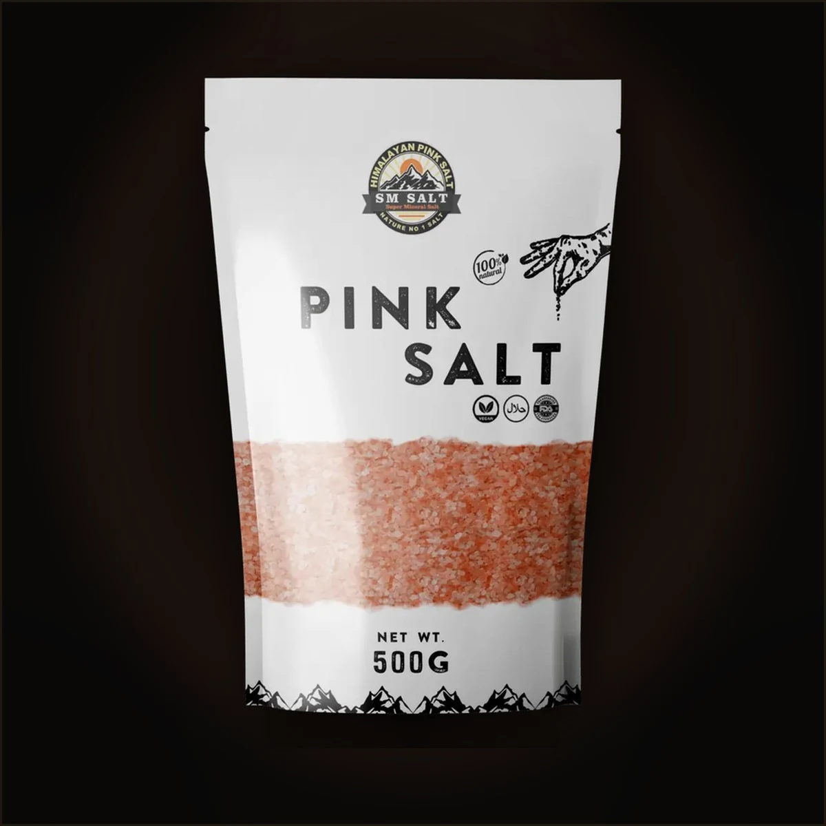 SM Salt edible Himalayan salt packaging